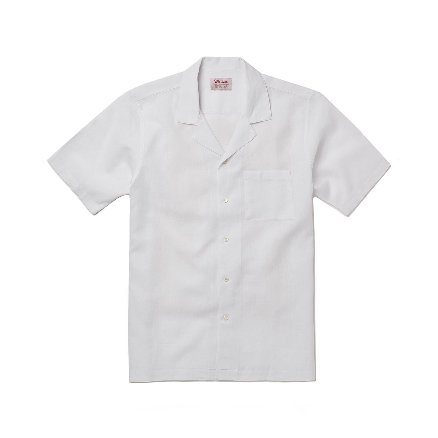 White Linen Camp Collar Shirt – Anthony Sinclair
