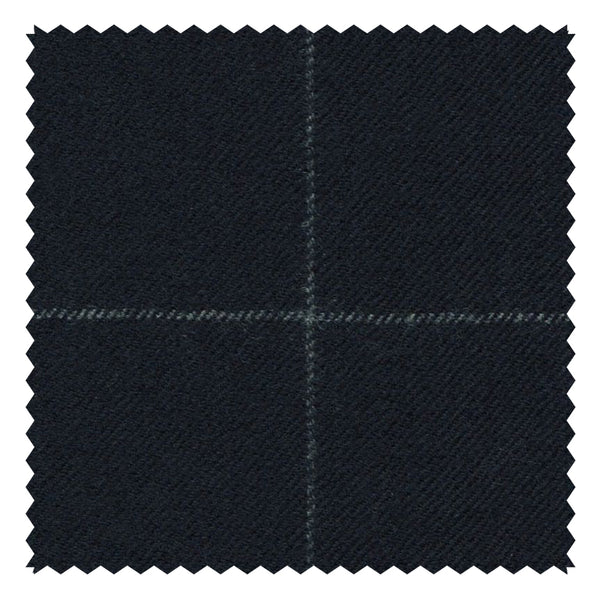 Navy Chalk Windowpane "Classic Worsted Flannel"