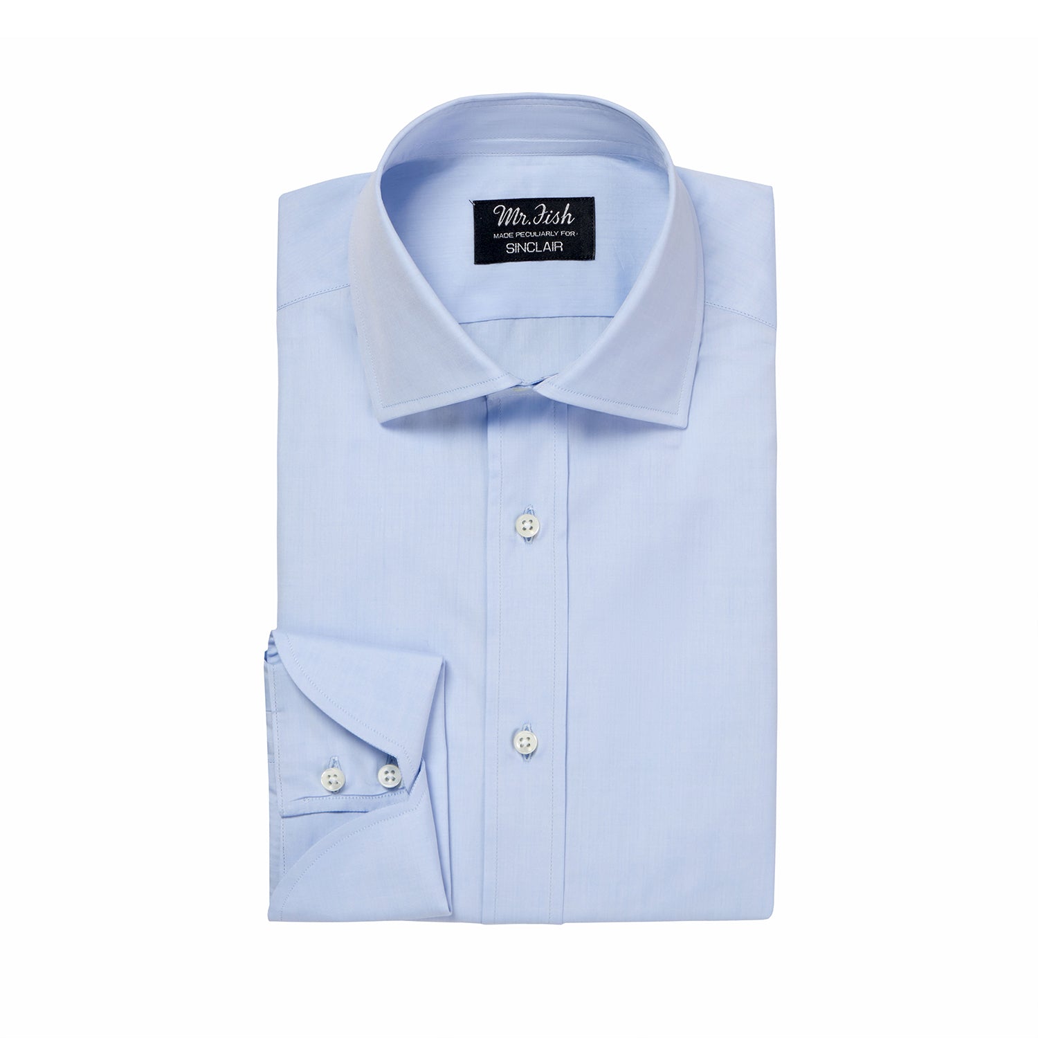 美品 mr.fish anthony sinclair ペールブルーシャツ SkyBlueSeaIslandCocktailCuffSh