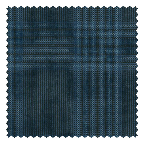 French Blue Tonal Diffused Plaid "Eco-Traveller" Suiting