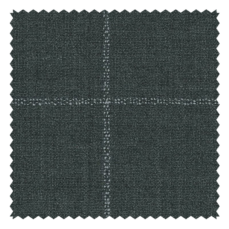 Dark Grey Tonal Boucle Windowpane "Eco-Traveller" Suiting