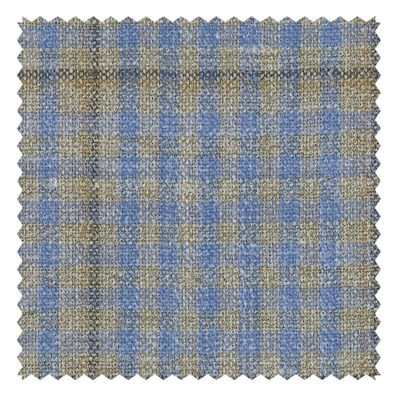 Blue/Tan Shepherd Check (Plaid) With Windowpane "Crystal Springs" Jacketing