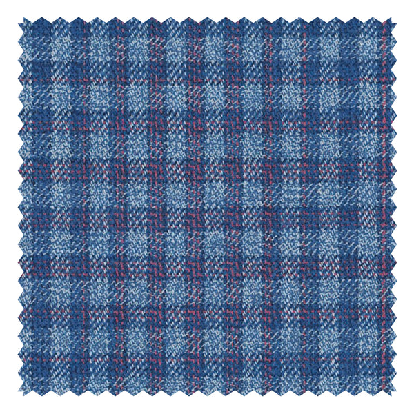 Blue/Red Shepherds Check (Plaid) Fancy With Windowpane "Crystal Springs" Jacketing