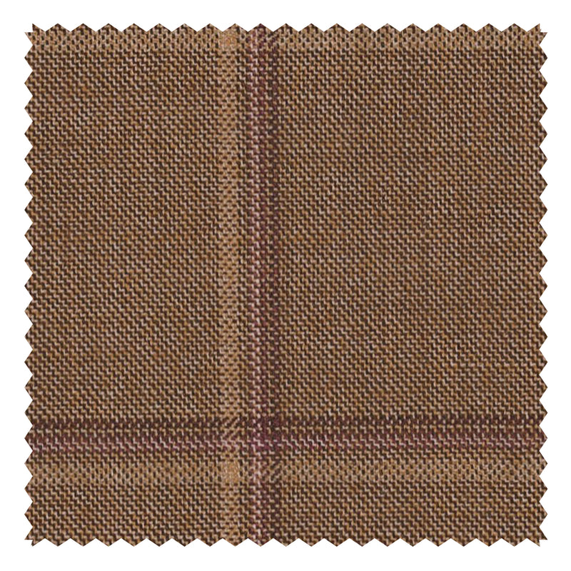 Biscuit Hairline With Plum Windowpane "Crystal Springs" Jacketing