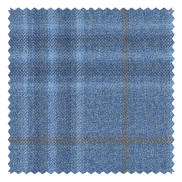 Blue Block Check (Plaid) With Antique Gold Windowpane "Crystal Springs" Jacketing