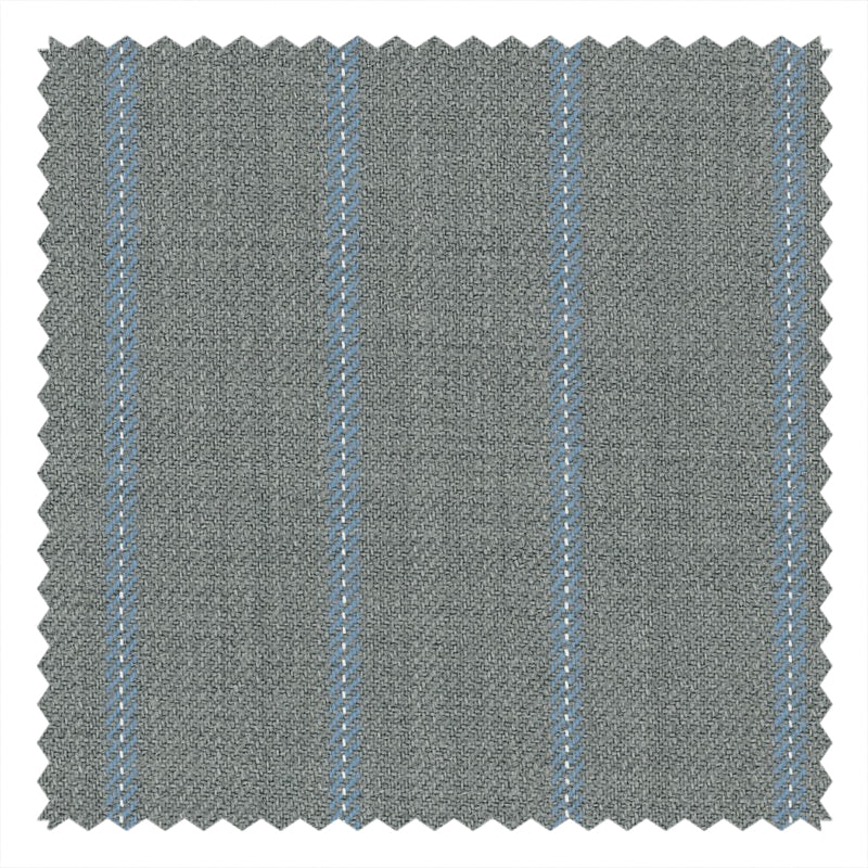 Silver Grey/Pale Blue Diffused Stripe "Perennial Classics" Suiting