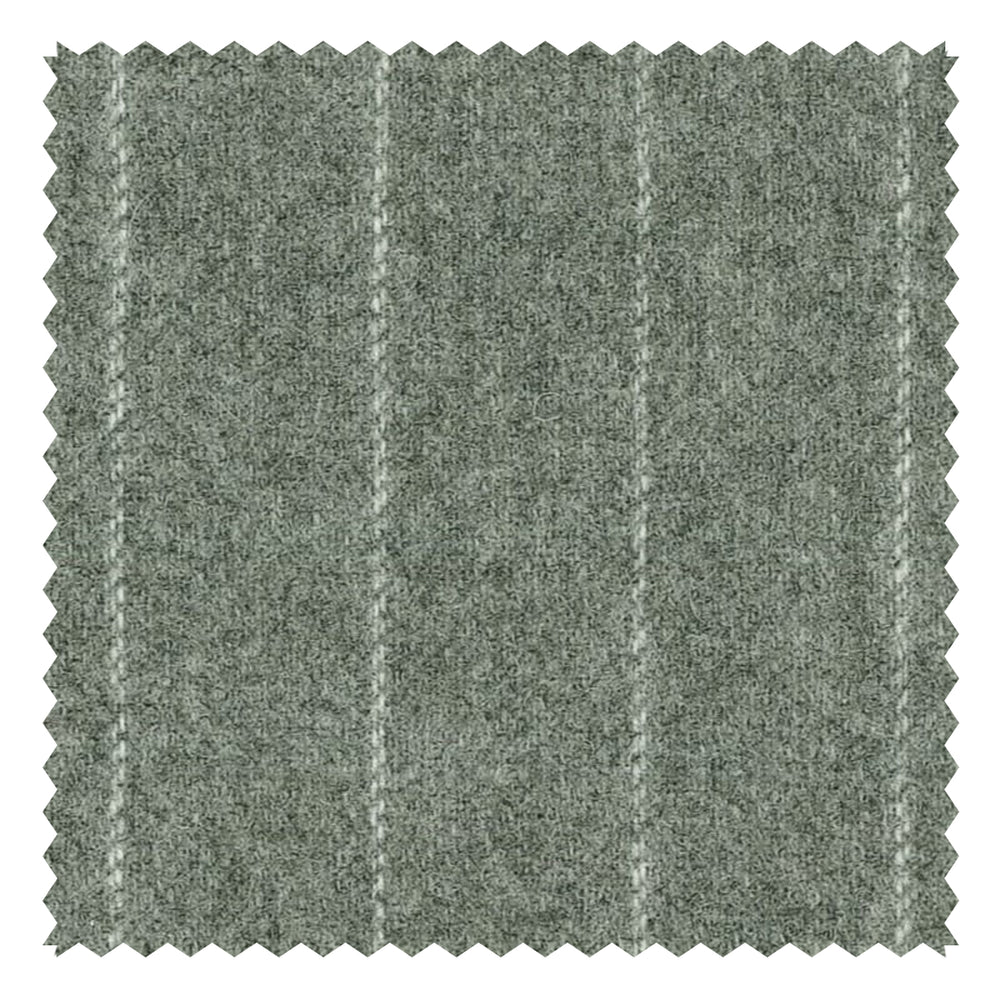 【De Petrillo】 グレーWOOLフランネル ストライプ セットアップ guji（グジ）ウールフランネルチョークストライプ6B1プリーツ