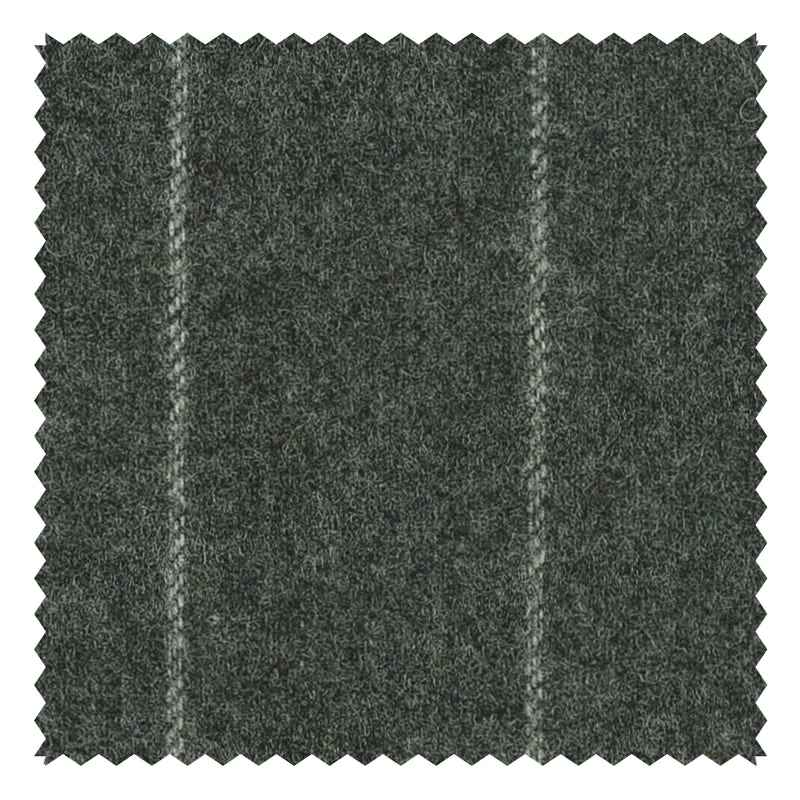 Grey Wide Chalk Stripe "Classic Woollen Flannel"