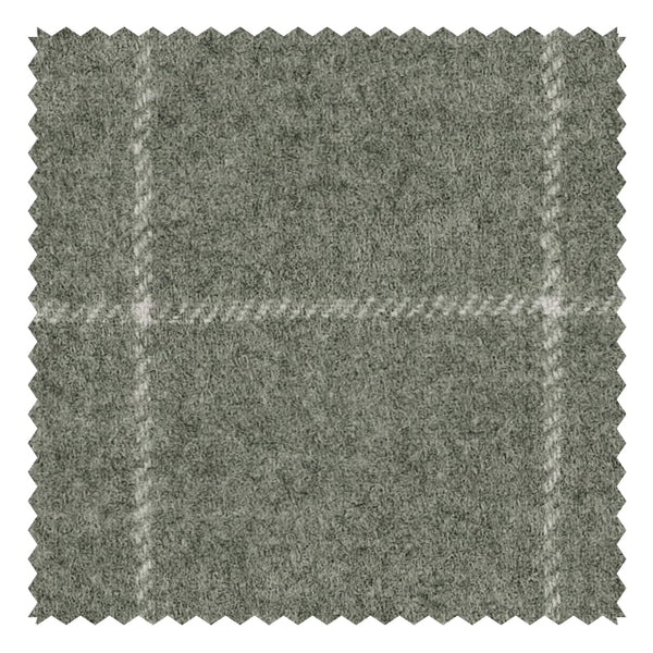 Light Grey Chalk Windowpane "Classic Woollen Flannel"