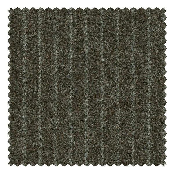 Brown Narrow Chalk Stripe "Classic Woollen Flannel"