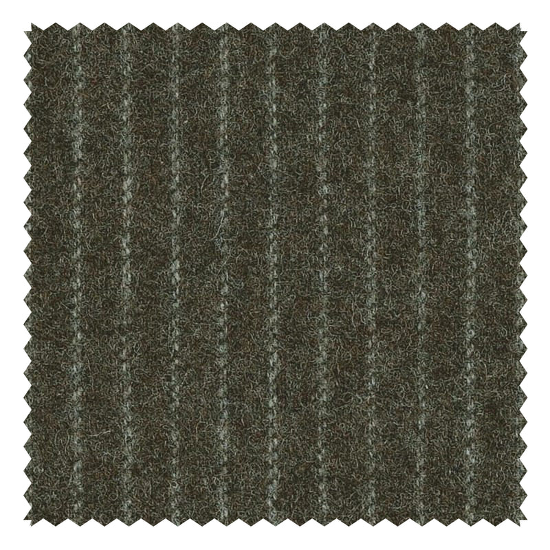 Brown Narrow Chalk Stripe "Classic Woollen Flannel"