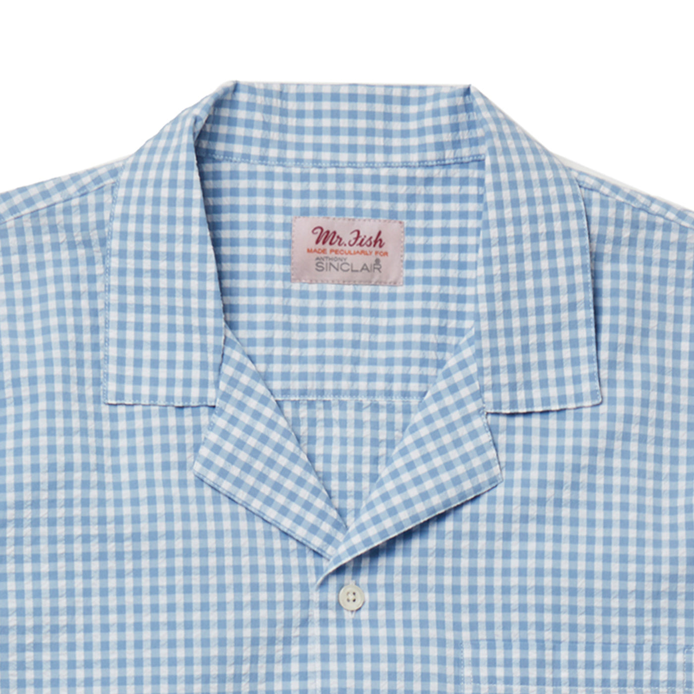 Blue Gingham Seersucker Camp Collar Shirt – Anthony Sinclair