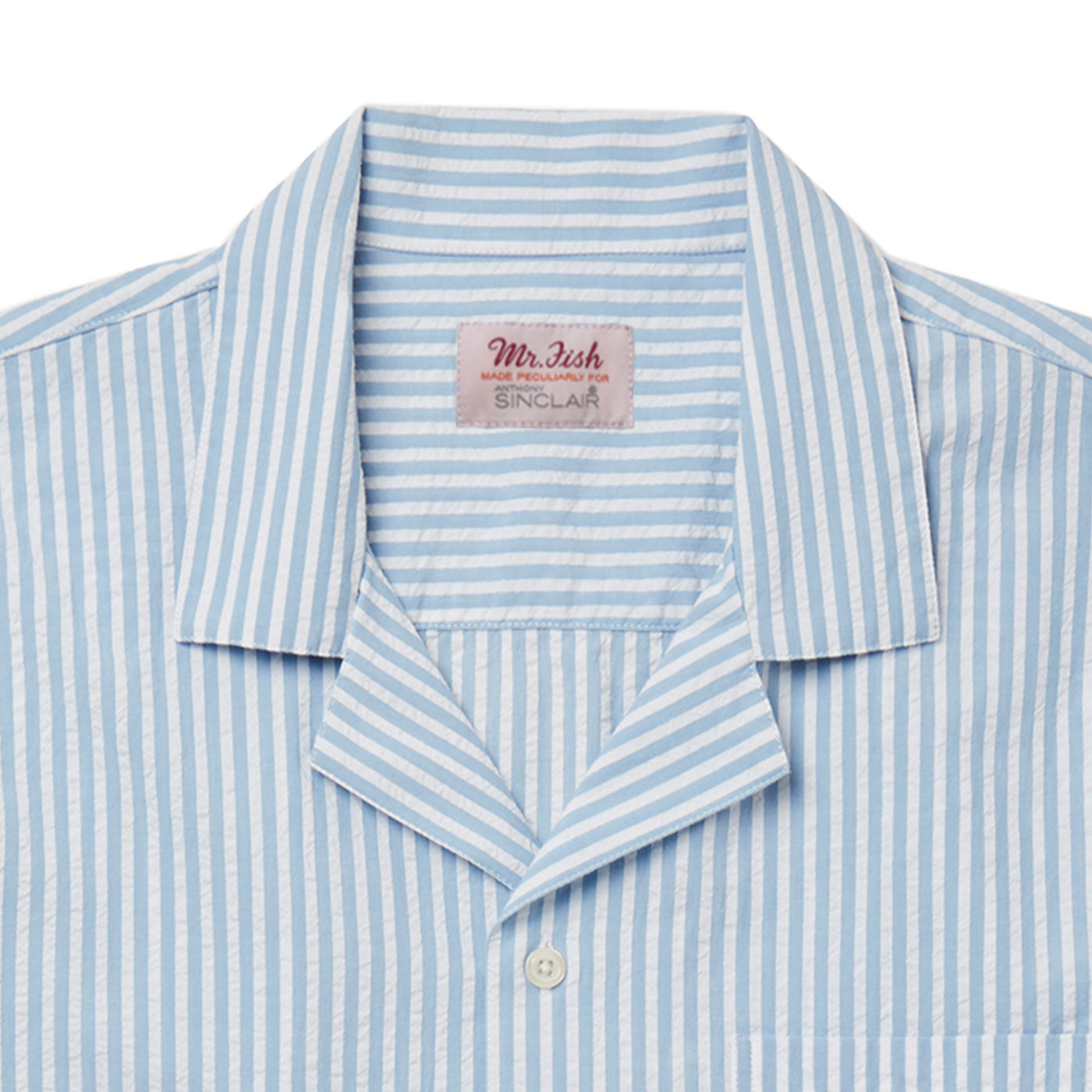 Blue Stripe Seersucker Camp Collar Shirt – Anthony Sinclair