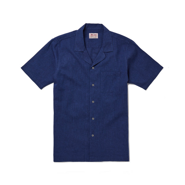 Navy Linen Camp Collar Shirt – Anthony Sinclair