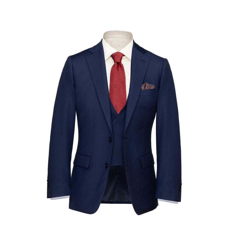 Three Piece Navy Twill Suit with DB Waistcoat