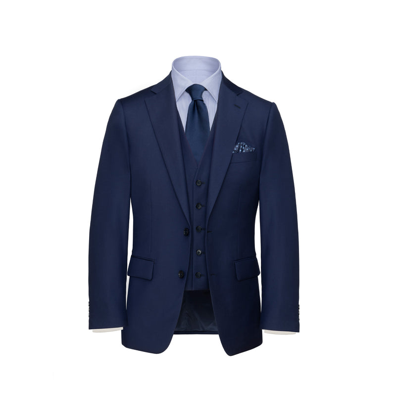 Three Piece Navy Twill Suit with SB Waistcoat