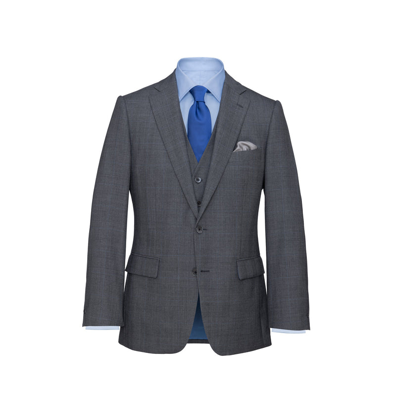 Three-Piece Grey Prince of Wales Suit