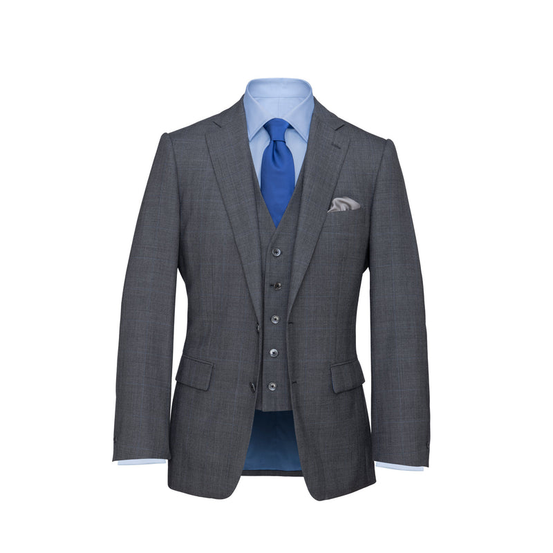 Three-Piece Grey Prince of Wales Suit