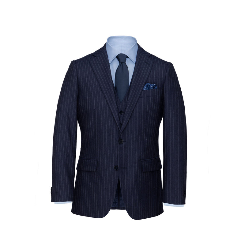 Three-Piece Navy Chalk Stripe Suit