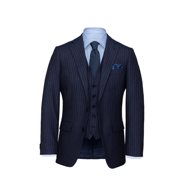 Three-Piece Navy Chalk Stripe Suit – Anthony Sinclair