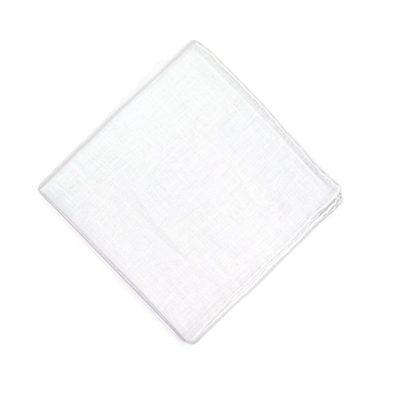 White Linen Pocket Square