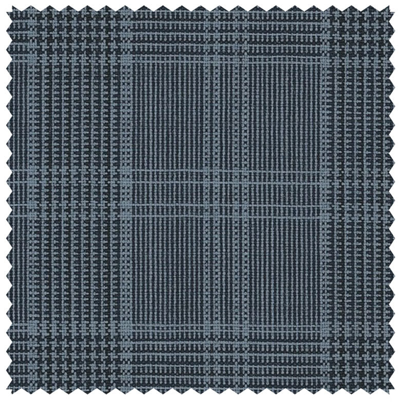 Airforce Blue Split Matt Check "Cape Horn Lightweight" Suiting