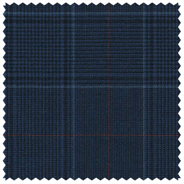 French Navy Mock Glen Check with Red Deco "Gostwyck Lightweight" Suiting