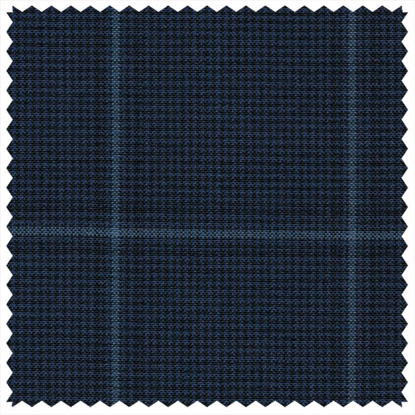 French Navy Puppytooth with Blue Windowpane "Gostwyck Lightweight" Suiting