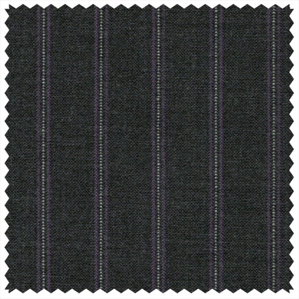 Dark Grey/Purple Tramline Stripe "Gostwyck Lightweight" Suiting