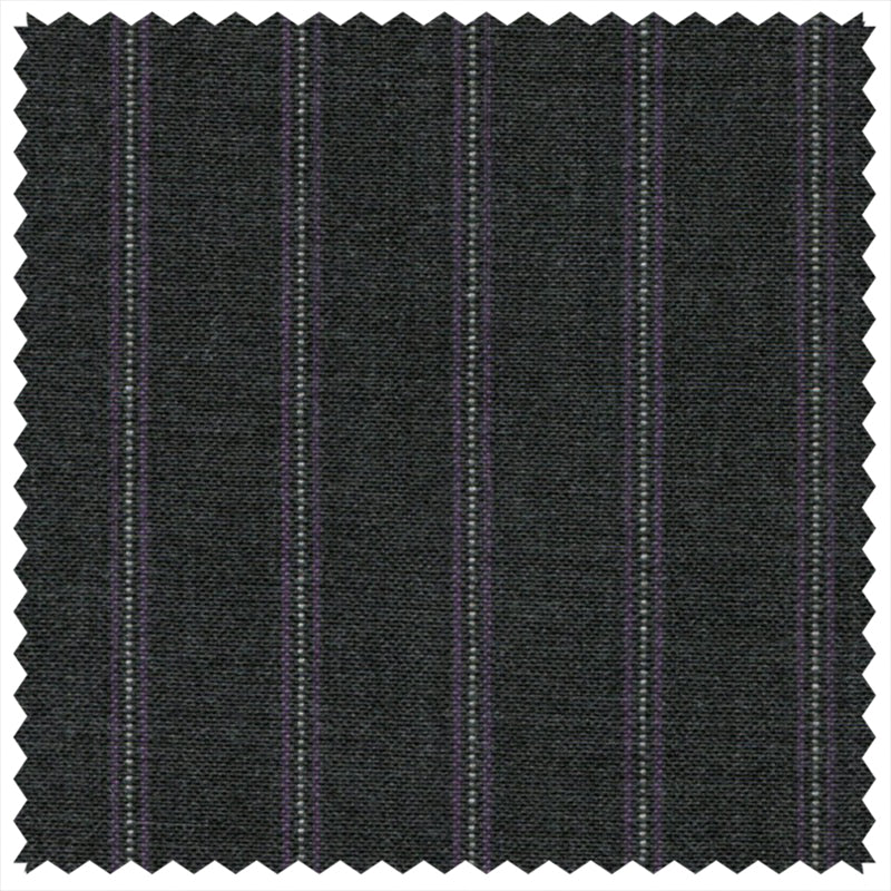 Dark Grey/Purple Tramline Stripe "Gostwyck Lightweight" Suiting