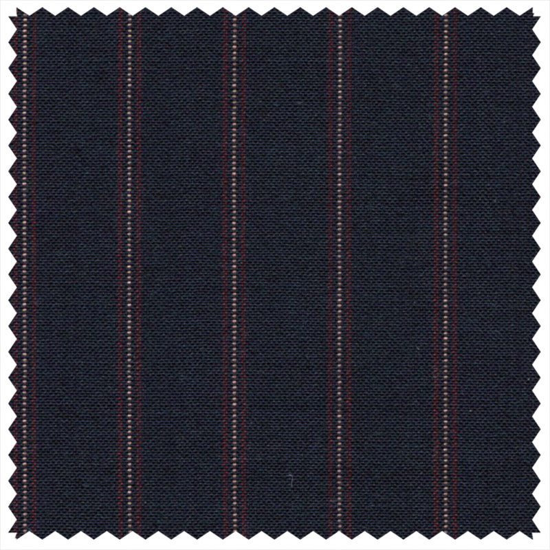 Navy/Maroon Tramline Stripe "Gostwyck Lightweight" Suiting