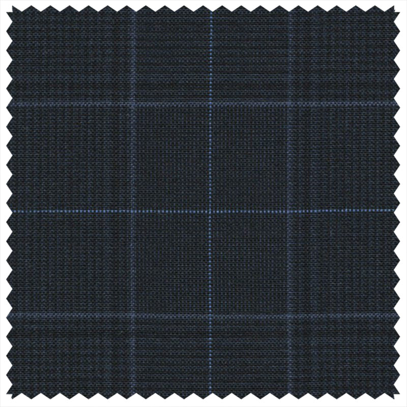 Midnight Mock Glen Check (Plaid) with Blue Deco "Gostwyck Lightweight" Suiting