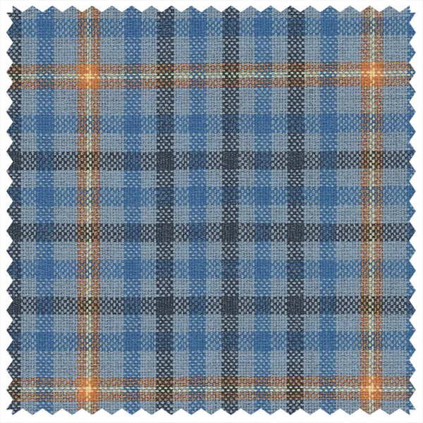 Light Blue Gunclub with Orange Windowpane "Summer Ascot" Jacketing