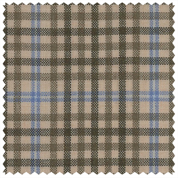 Tan Gunclub with Blue Windowpane "Summer Ascot" Jacketing