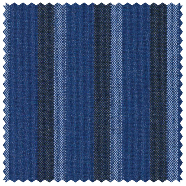 French Blue/Navy Stripe "Summer Ascot" Jacketing