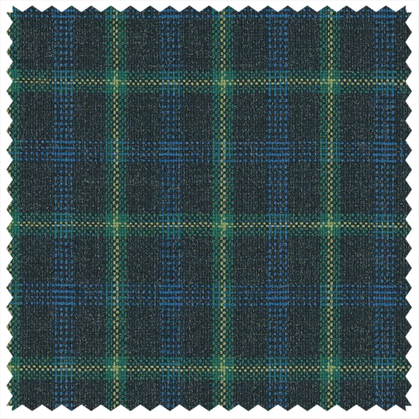 Navy/Emerald Multi Windowpane Check "Summer Ascot" Jacketing