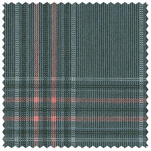 Light Green/Coral Glen Check (Plaid) "Summer Ascot" Jacketing