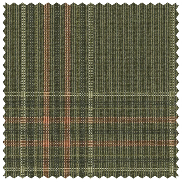 Dark Olive/Peach Glen Check (Plaid) "Summer Ascot" Jacketing