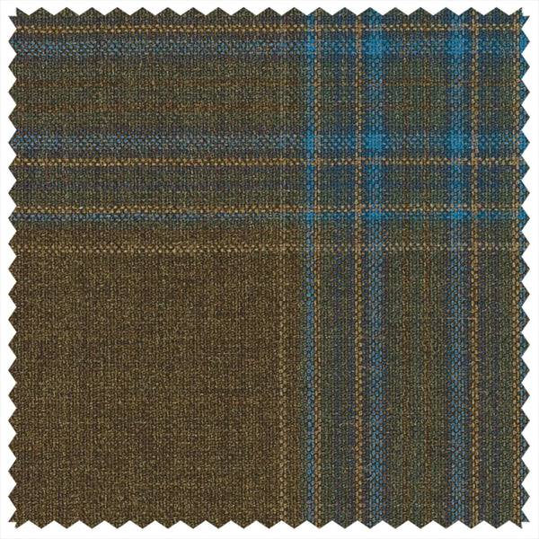 Mid Brown/Teal Large Tartan Check "Summer Ascot" Jacketing