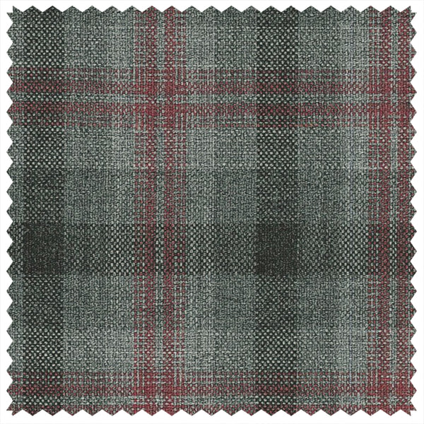 Mid Grey/Red Multi Check (Plaid) "Summer Ascot" Jacketing