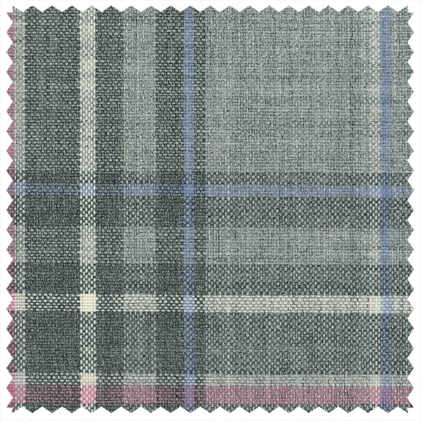 Grey/Pink Tartan Check "Summer Ascot" Jacketing