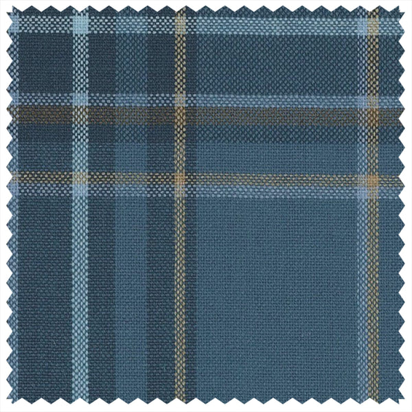 Mid Blue/Mustard Tartan Check "Summer Ascot" Jacketing