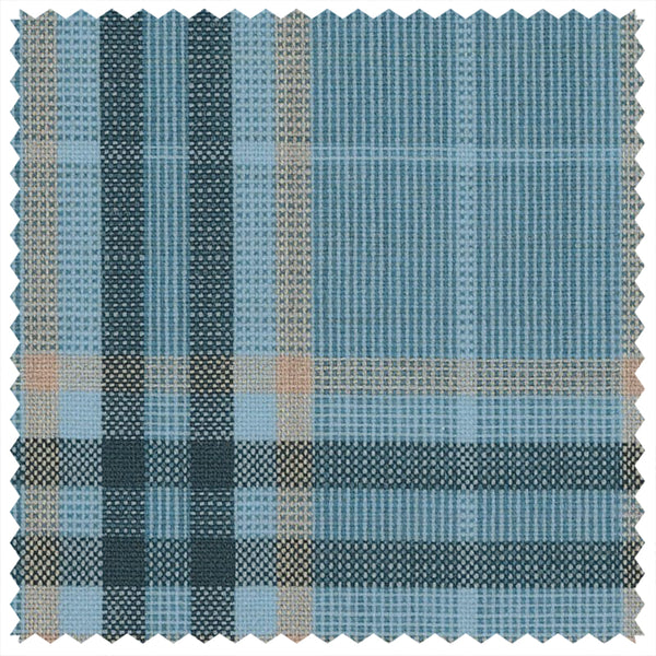 Light Blue/Sand Plaid Check "Summer Ascot" Jacketing