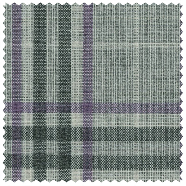 Silver/Aubergine Plaid Check "Summer Ascot" Jacketing