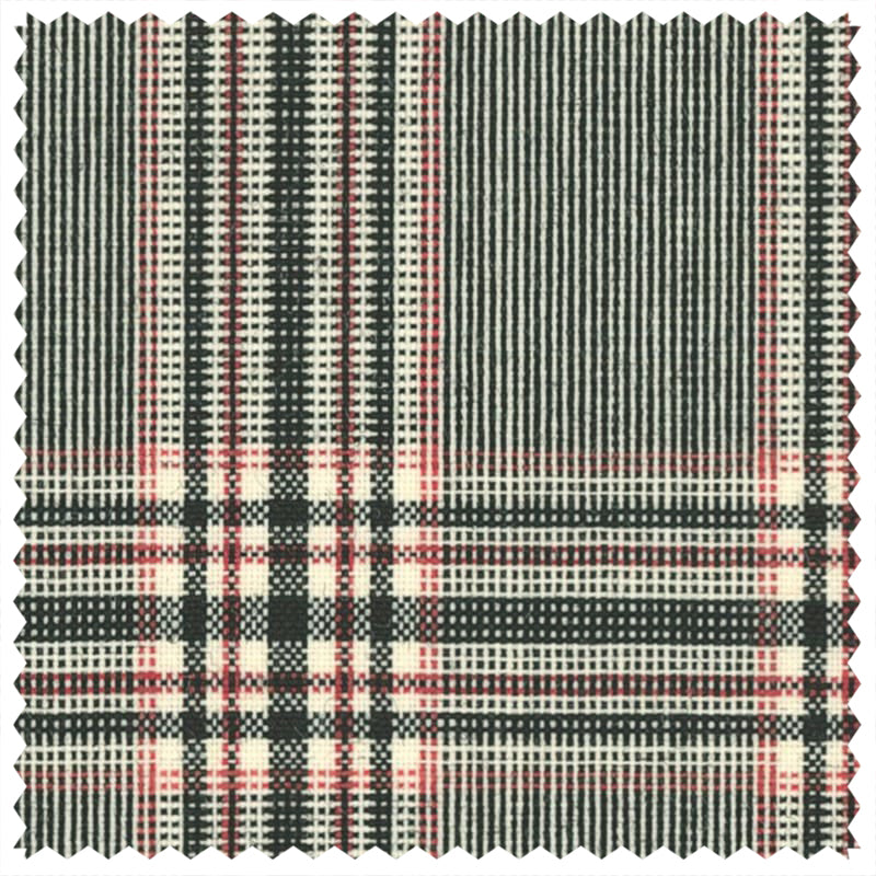 Black and White/Red Glen Check "Summer Ascot" Jacketing