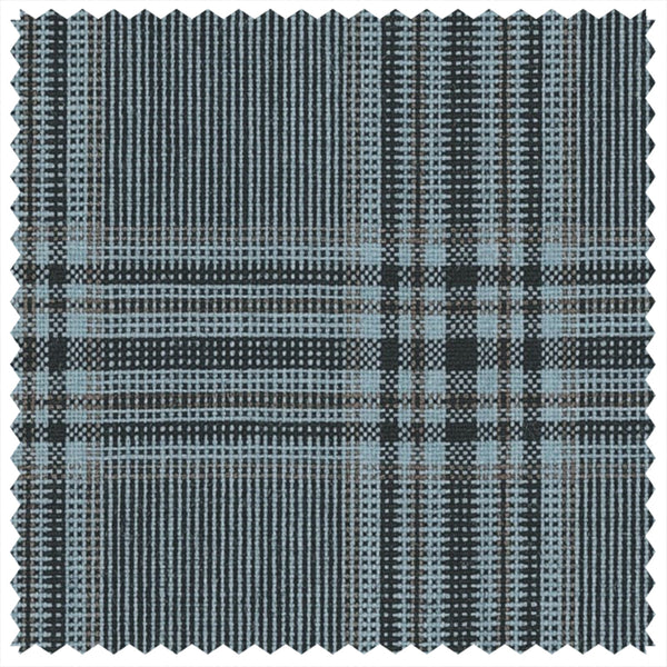 Airforce Blue/Mid Brown Glen Check "Summer Ascot" Jacketing