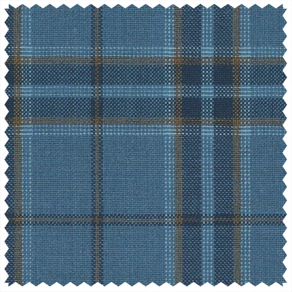 Blue/Burnt Gold Plaid Check "Summer Ascot" Jacketing