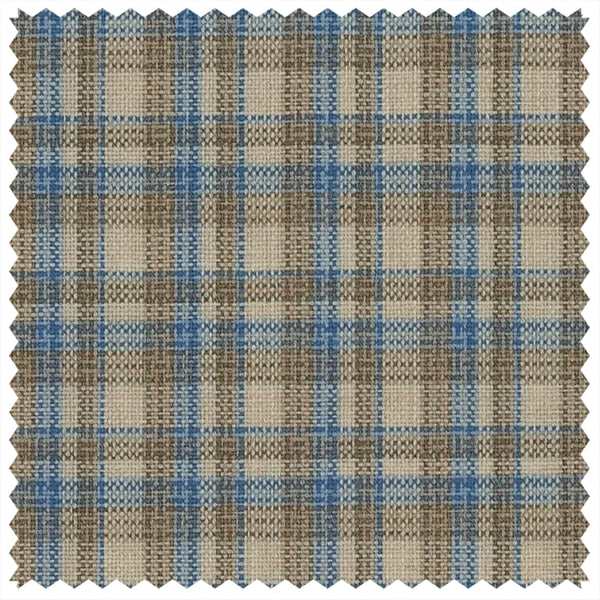 Tan/Blue Mini Check "Summer Ascot" Jacketing