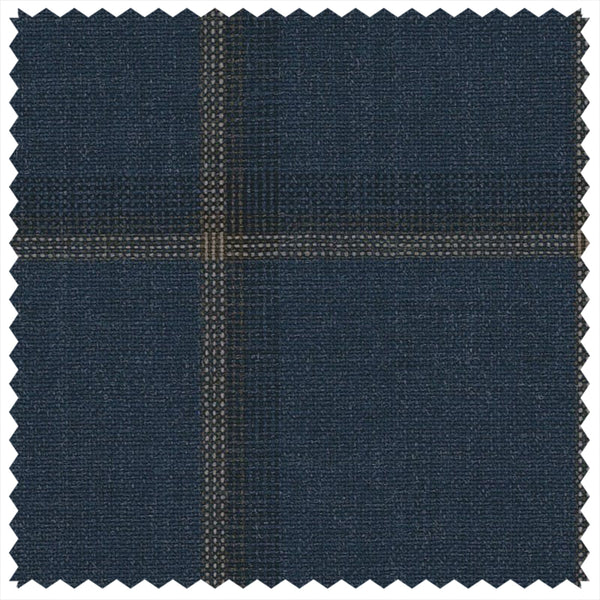 Navy/Gold Unbalanced Windowpane "Summer Ascot" Jacketing