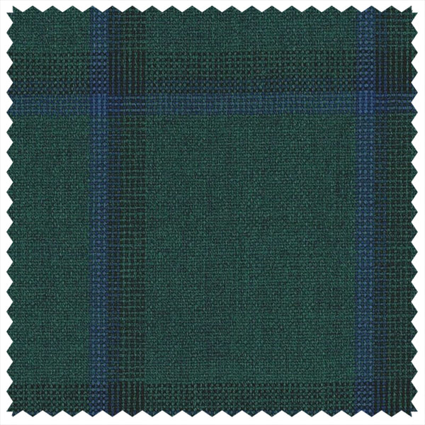 Forest Green/Blue Unbalanced Windowpane "Summer Ascot" Jacketing